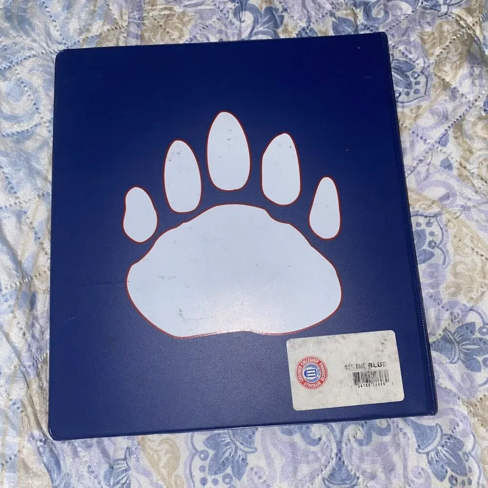 Vintage Cornell‎ University Three Ring Hard Binder 1in New York Education Paw